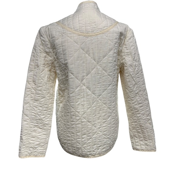 Doen Parker Quilted Jacket Women's S Barn Toggle Closure Mandarin Collar Cream - Picture 10 of 13